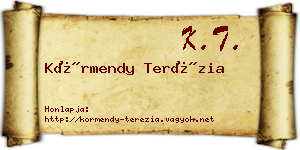 Körmendy Terézia névjegykártya