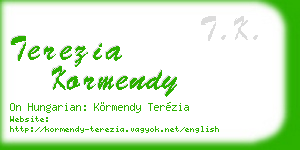 terezia kormendy business card