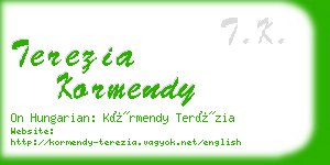 terezia kormendy business card